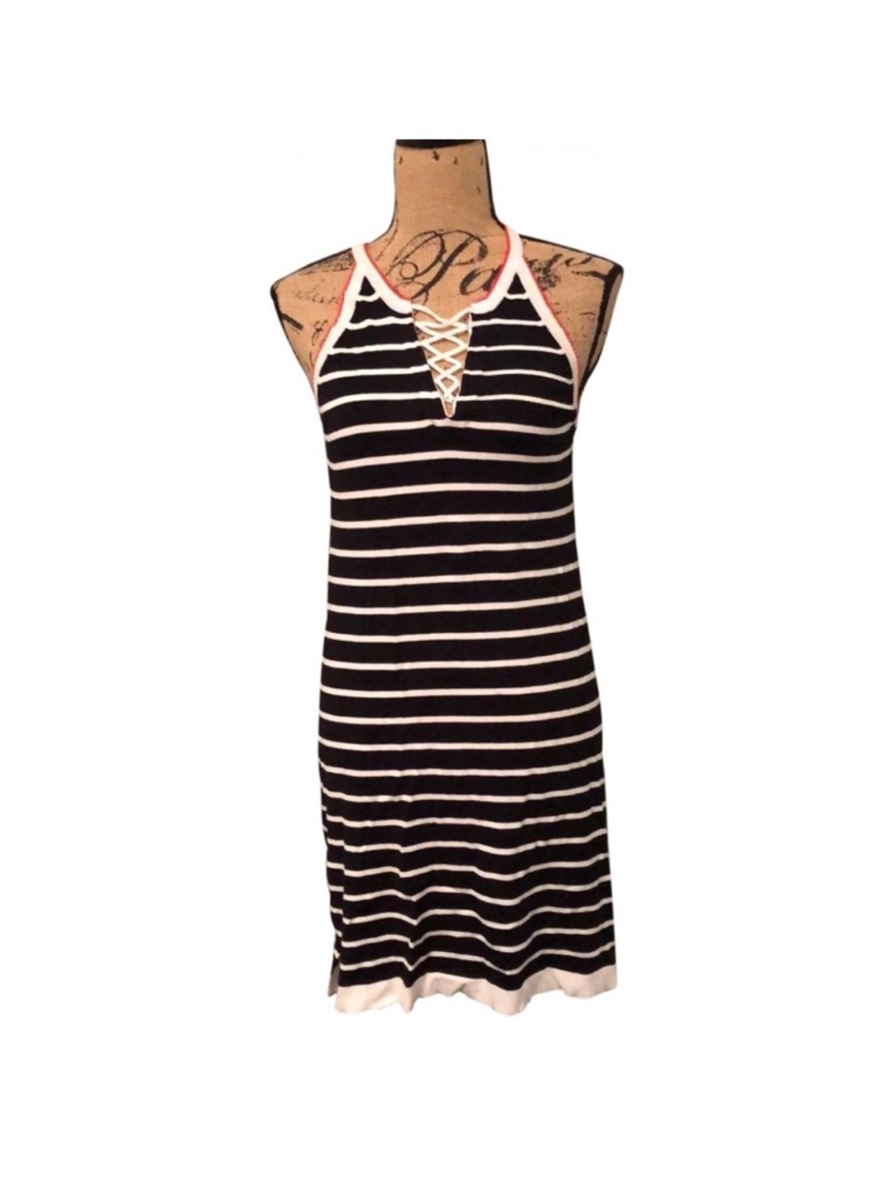 525 America Navy and White Striped Tank with Red Trim